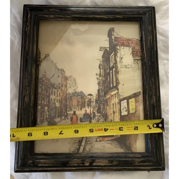Jan Korthals Art of France 8x10 Lithograph Print PARIS Antiqued Wood Frame Set 2 - Picture 7 of 8